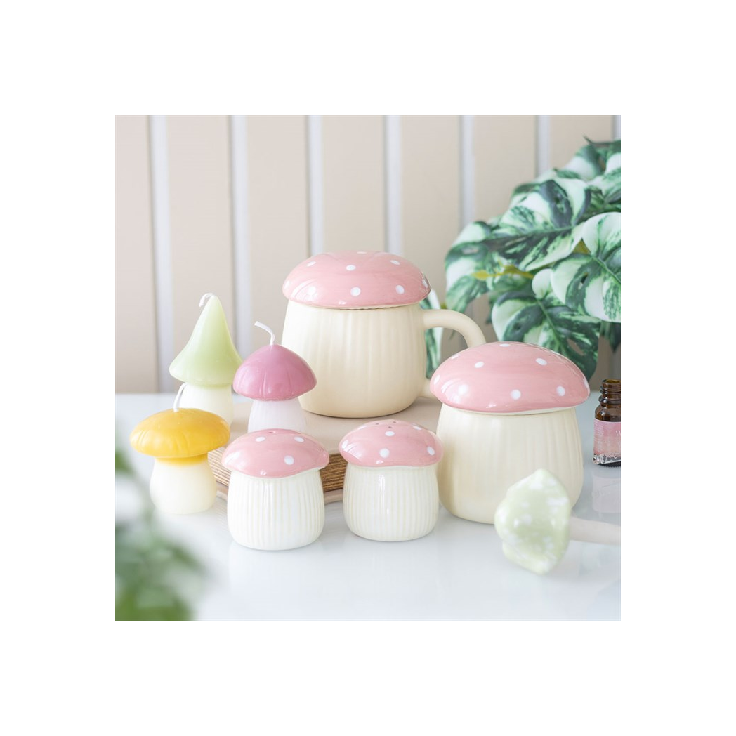 Pink Mushroom Salt and Pepper Shakers