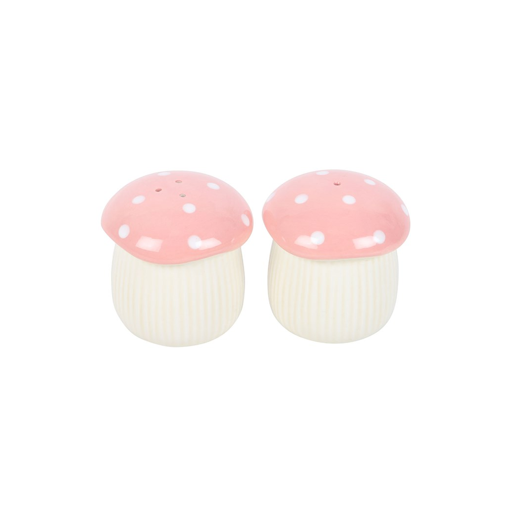 Pink Mushroom Salt and Pepper Shakers
