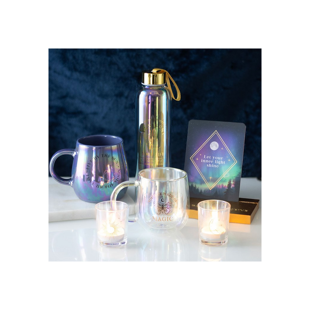 Manifest Your Life Iridescent Glass Water Bottle