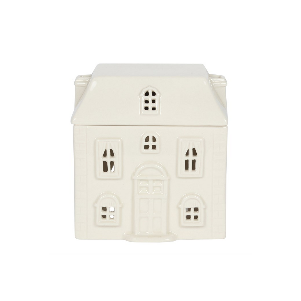 White Ceramic House Oil Burner