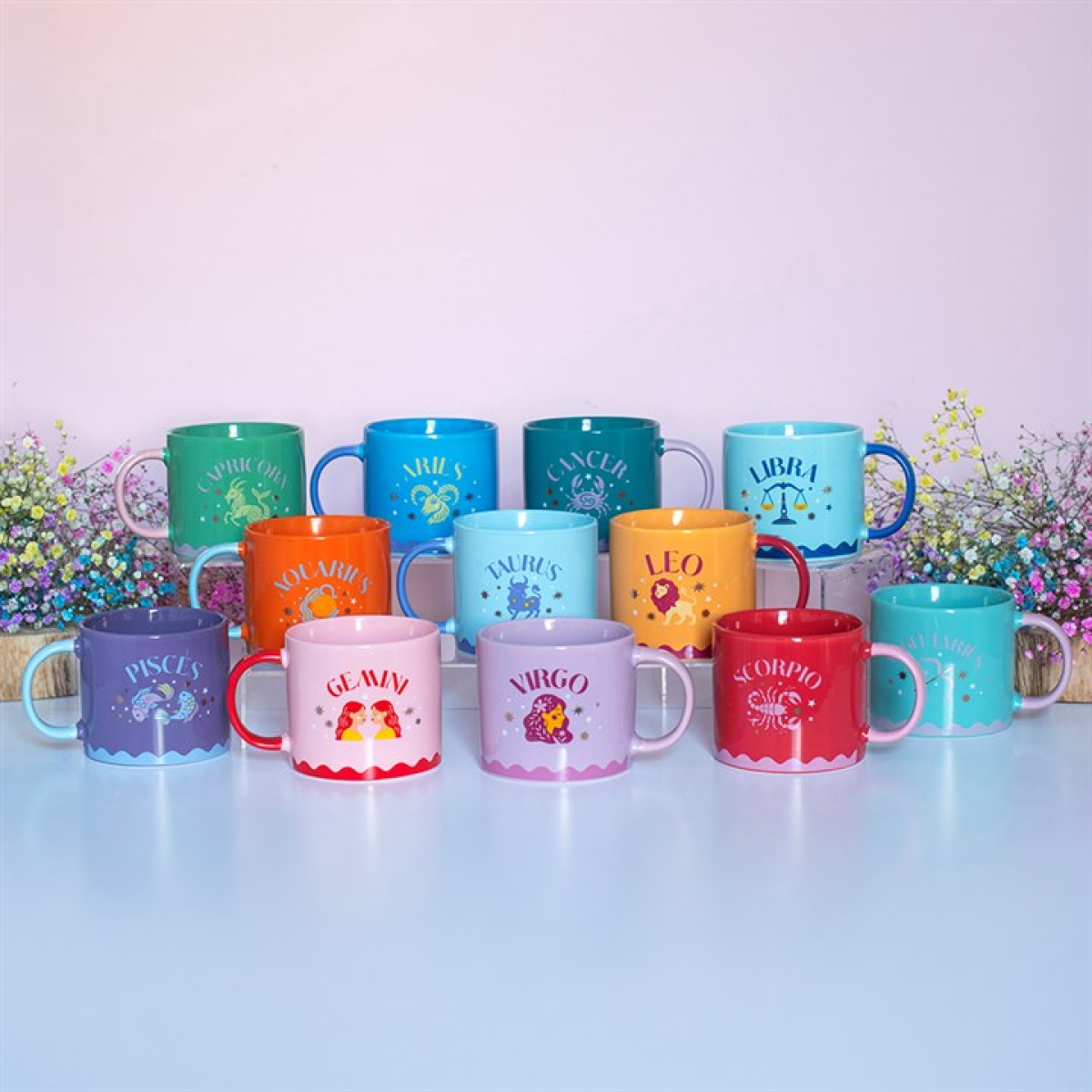 Set of 12 Zodiac Zest Mugs